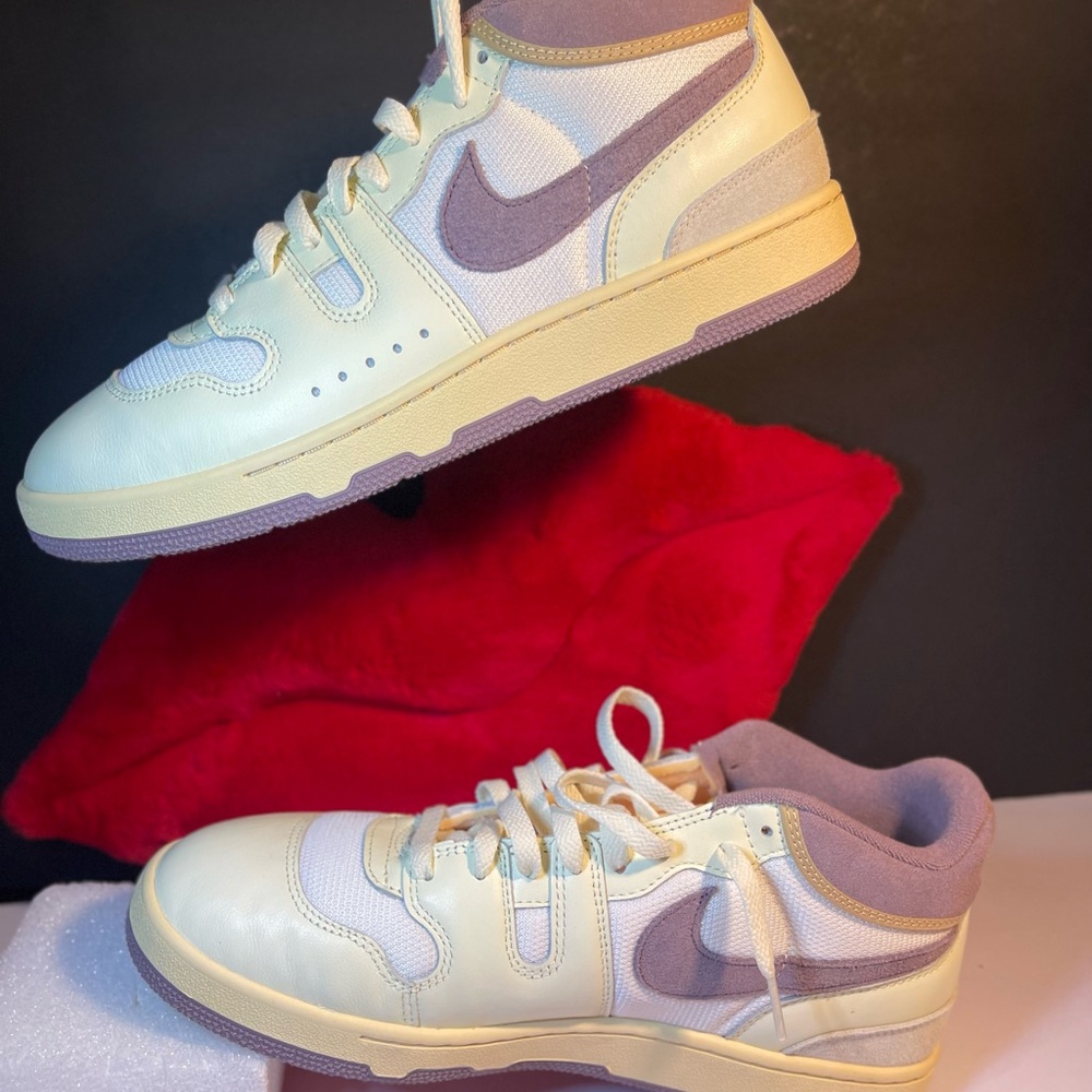 Cream and Purple Sneakers